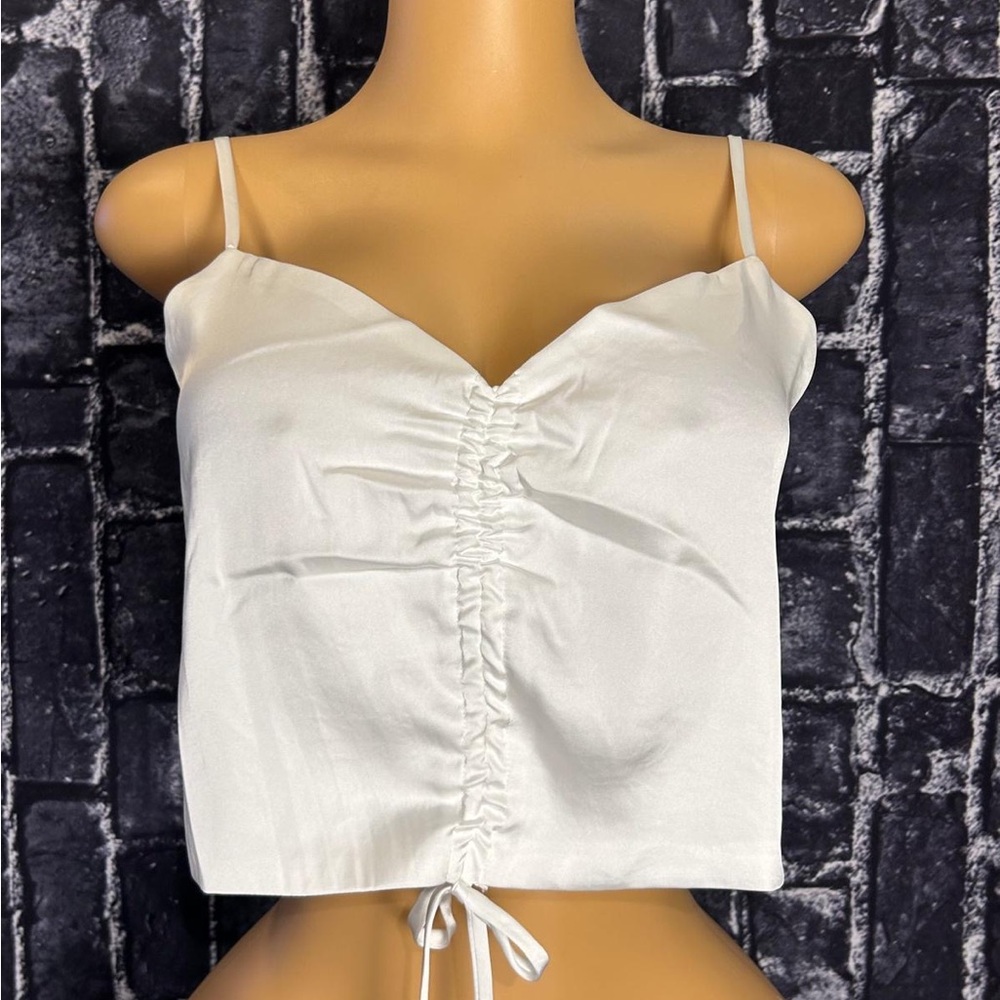 Elegant White Ruched Women's Top